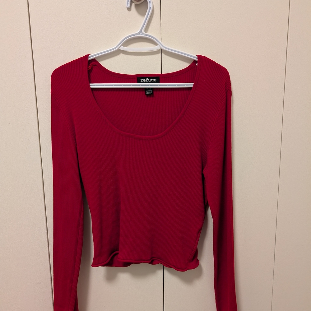 Refuge Women's Vibrant Red Long Sleeve Tee